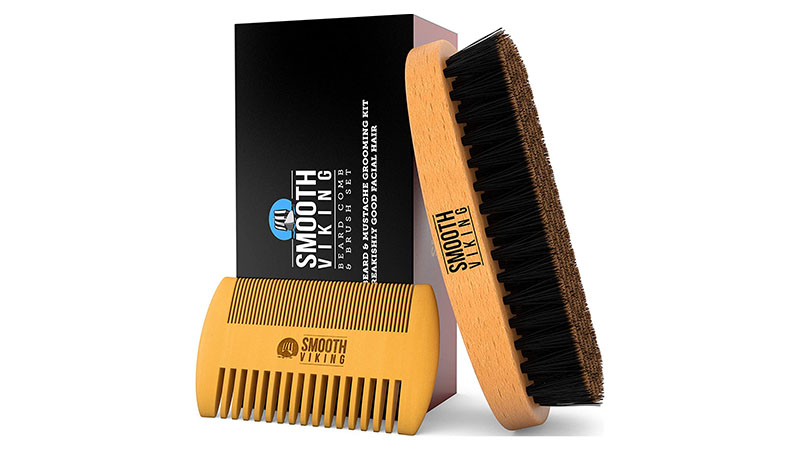 Smooth Viking Beard Care Beard & Mustache Brush And Comb Kit
