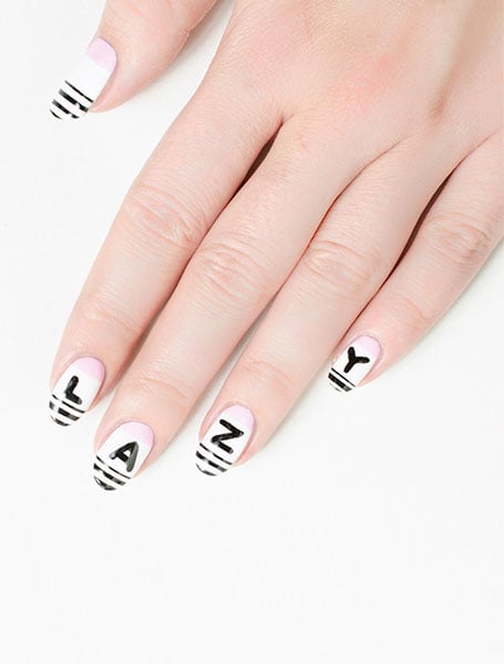 White Nails With Letters
