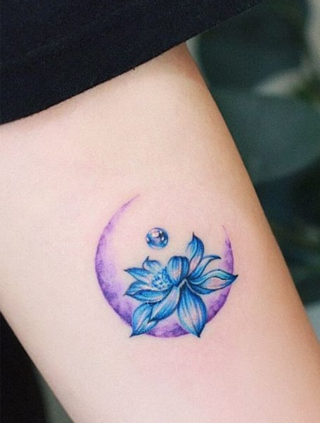 Blue Lotus Flower Ink