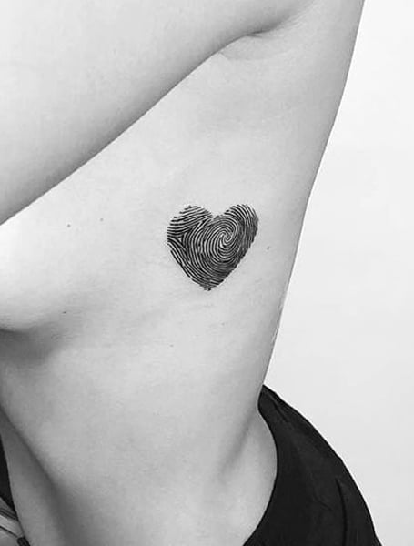 Fingerprint Heart Tattoo
