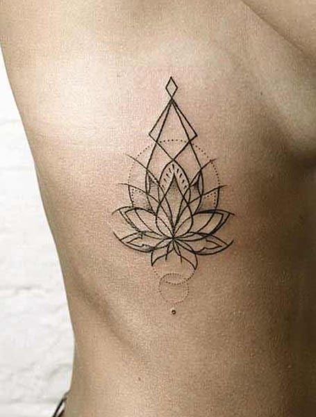 Geometric Lotus Flower Ink