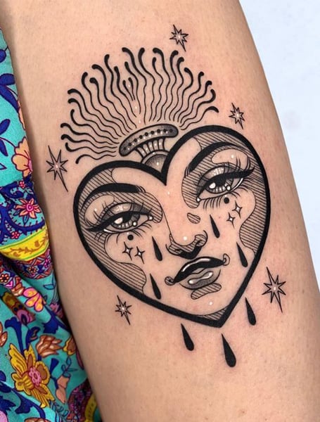 11 Broken Heart Face Tattoo Ideas That Will Blow Your Mind  alexie