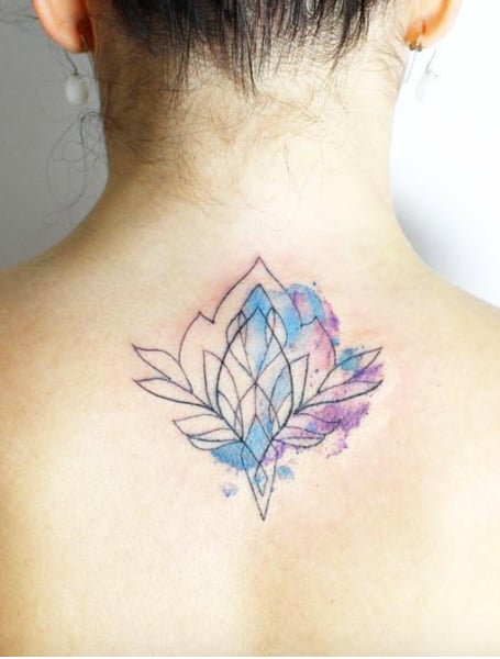 Watercolor Lotus Flower Ink1
