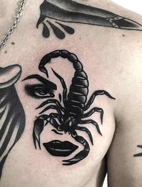 Tattoo tagged with back dots line moon outline scorpion   inkedappcom