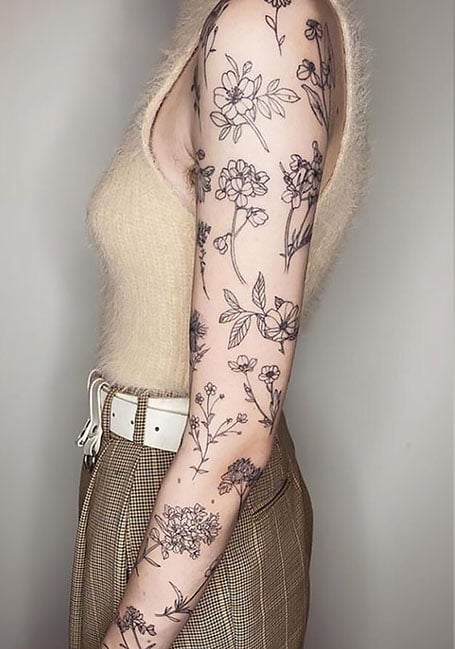 Cute Sleeve Tattoo Women