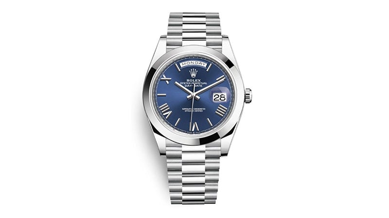 Day Date 40 Blue Dial Automatic Men's Platinum President Watch