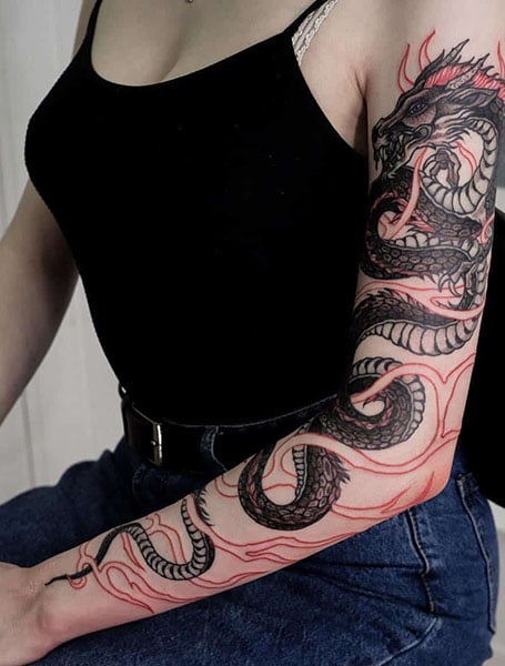 Dragon Sleeve Tattoo Women