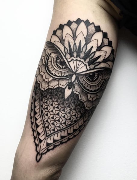 Mandala Owl Tattoo