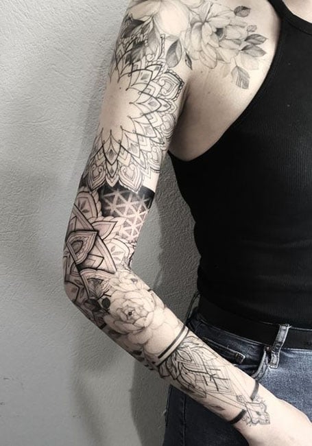 Mandala Sleeve Tatttoo Women 3