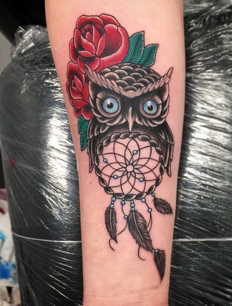 Owl And Dreamcatcher Tattoo