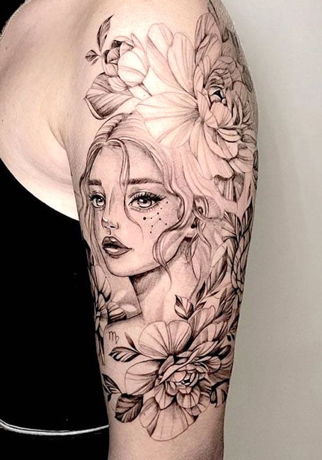 Portrait Sleeve Tattoo Women
