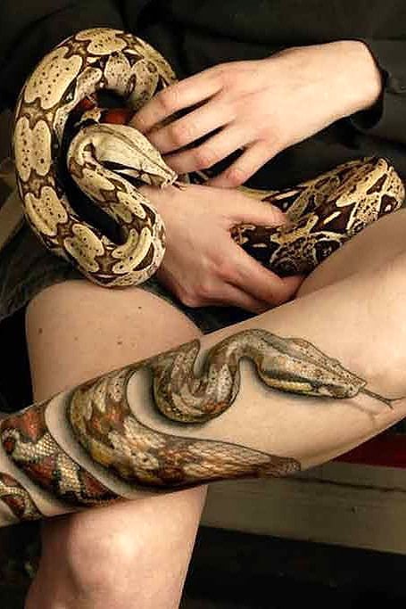 Realistic Snake Tattoo