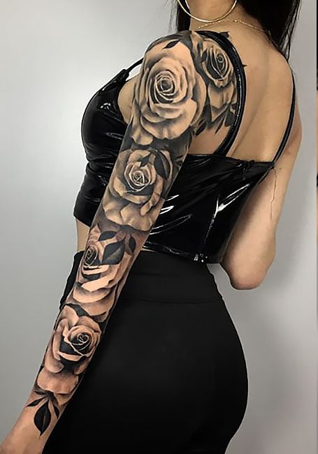 Rose Sleeve Tattoo Women