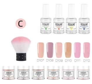 Rosymity Dipping Powder Nail Kit With 6 Colors Glitter, Dip Powder Nail Starter Kit