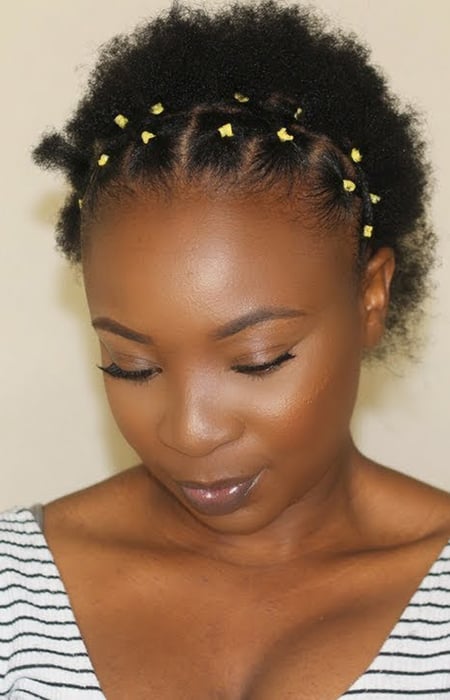 Rubber Band Hairstyle For Short Natural Hair