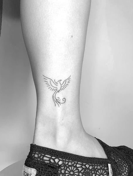 phoenix tattoo ankle