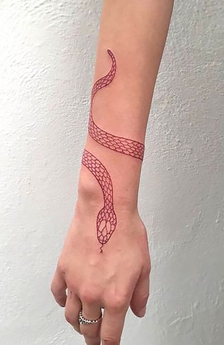 Red Snake Tattoo  Arm tattoos snake Red tattoos Snake tattoo design