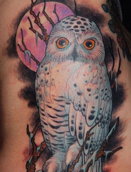 White owl tattoo