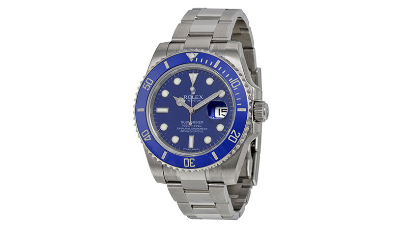 Submariner Date Blue Dial 18k White Gold Oyster Bracelet Automatic Men's Watch
