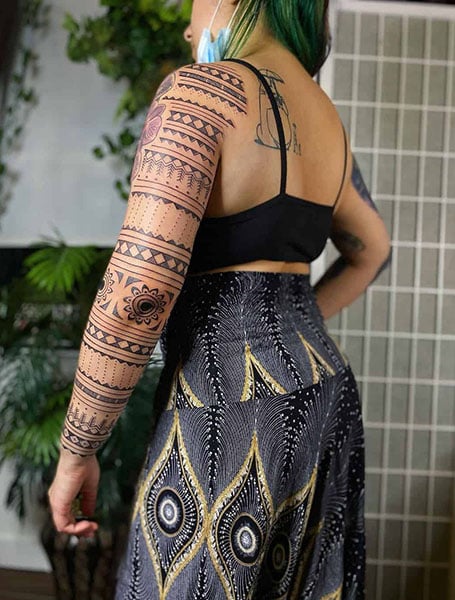 Tribal Sleeve Tattoo Women 2