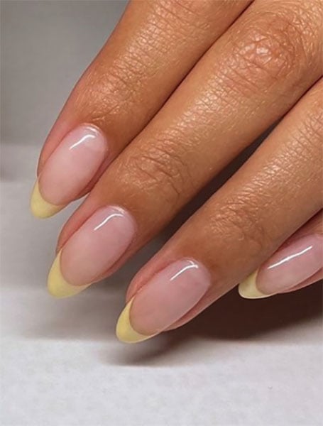 Yellow French Manicure