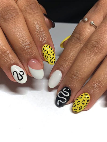 Yellow Pattern Nails