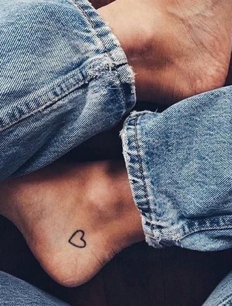 Ankle Heart Tattoo