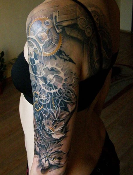 Mechanical Sleeve Tattoo