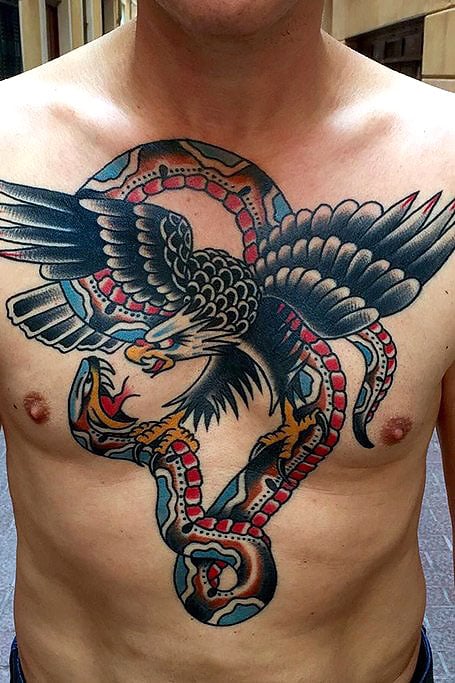 Snake Chest Tattoo