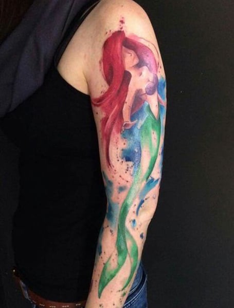 Watercolor Sleeve Tattoo