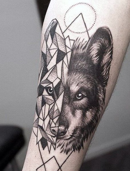 Forearm Geometric Fox tattoo at theYoucom