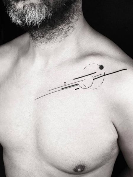 Abstract Clavicle Tattoo
