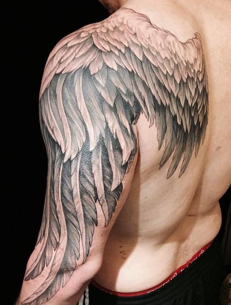 tattoo feather wings back  Google Търсене  Tattoo designs Tribal tattoo  designs Tattoo designs men