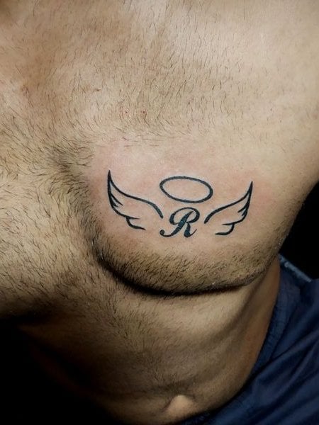 Angel Wings Name Tattoo