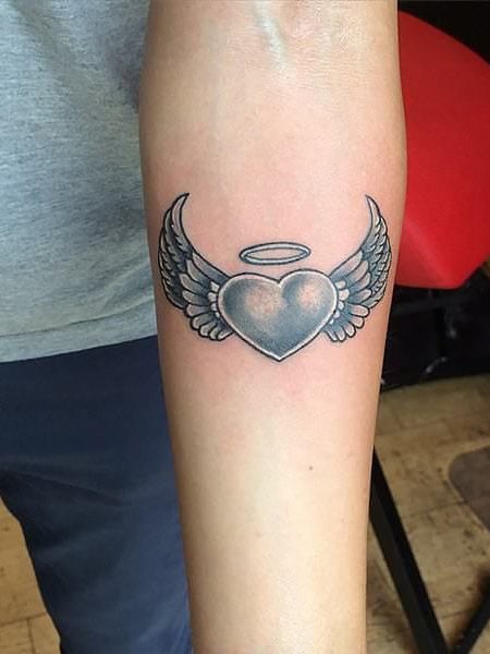 Angel Tattoos Png Transparent Image - Angel Heart Tattoo, Png Download - vhv