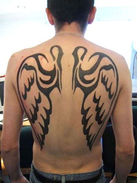 Angel Wings Tribal Tattoo