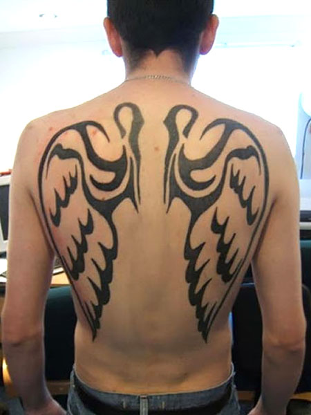 Angel Wings Tribal Tattoo