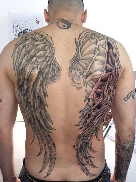 Angel And Demon Wings Tattoo