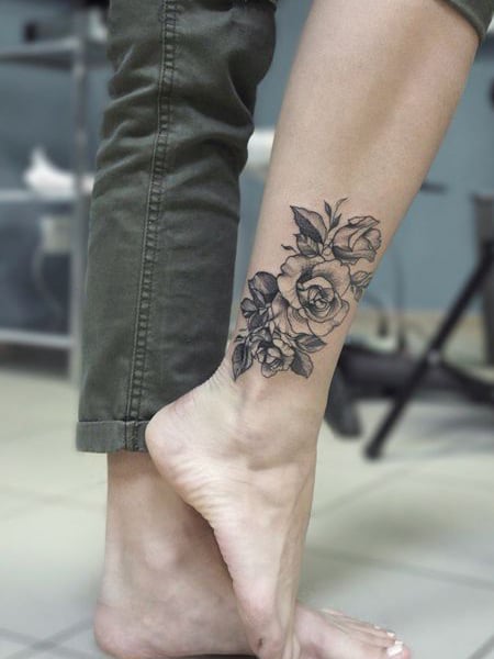 Ankle Cover Up Tattoo