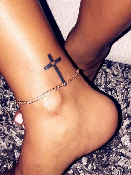 Cross Ankle Tattoo