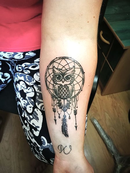 Tattoo uploaded by Neill McKiver  Nice wee dream catcher ankle bracelet  with a few personal touches dreamcatcher ankle anklebracelet  feather bracelet blackAndWhite blackandgrey colour color watercolor  heart roses blackroses 