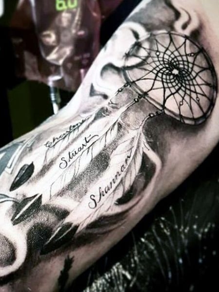 Dream Catcher Tattoo With Names