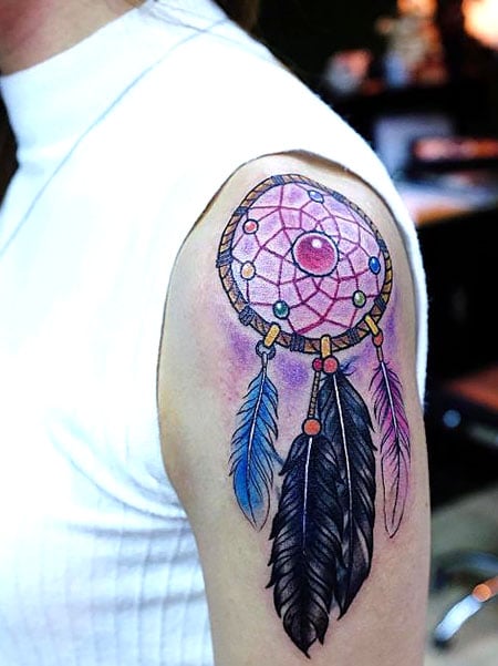 Dreamcatcher Shoulder Tattoo