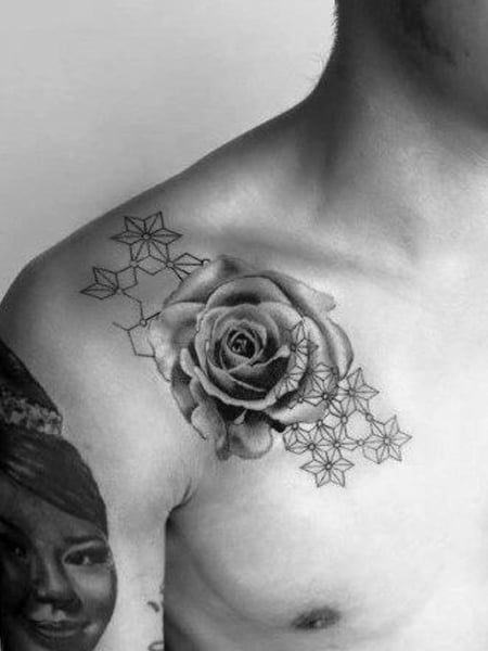 Flower Collarbone Tattoo