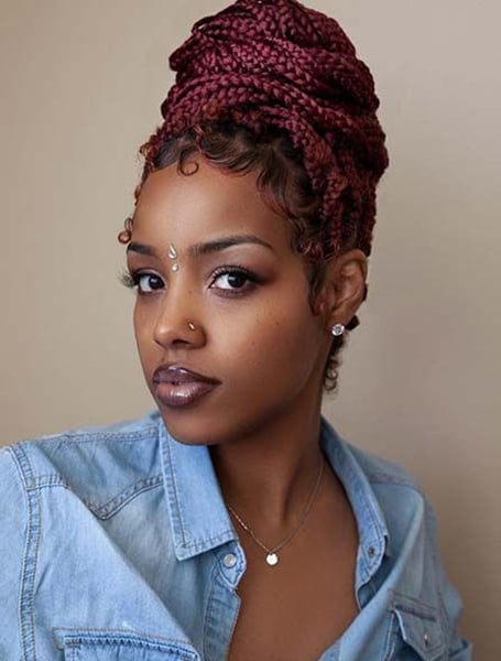 Featured image of post Knotless Box Braids With Color Red