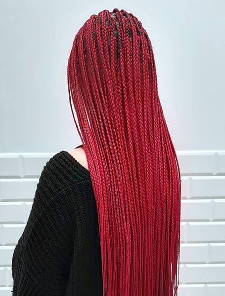 Red Knotless Braids