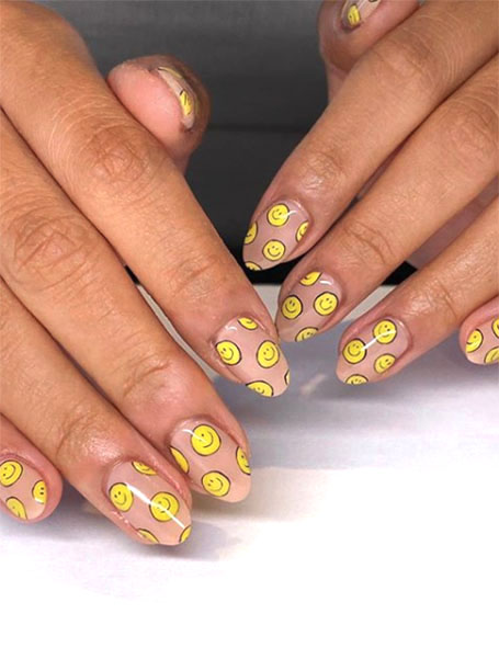 Yellow Graphic Nails