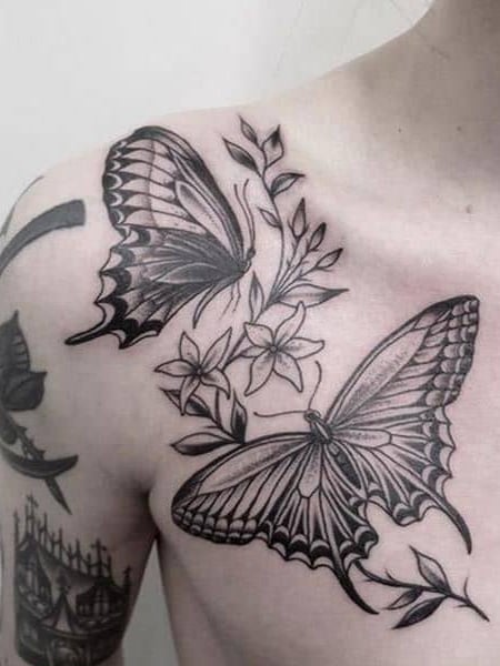 Tattoo uploaded by maddy Hoag  Butterflies below collar bone  Tattoodo