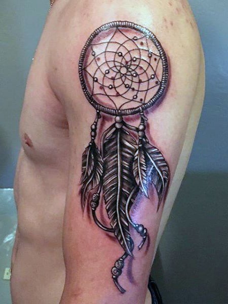 Tattoo of Dreamcatcher Watercolor Shoulder