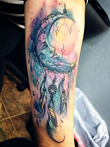 Dreamcatcher Moon Tattoo